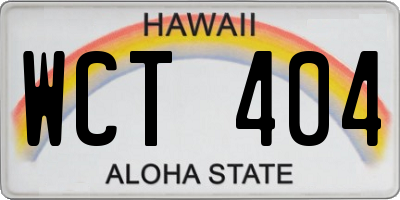 HI license plate WCT404