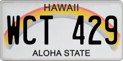 HI license plate WCT429