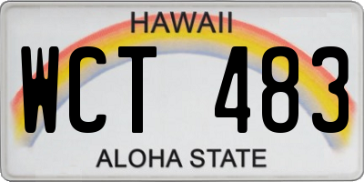 HI license plate WCT483