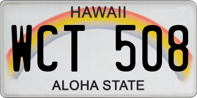 HI license plate WCT508