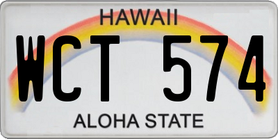 HI license plate WCT574