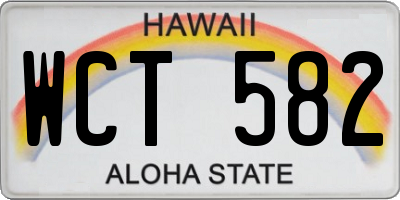 HI license plate WCT582