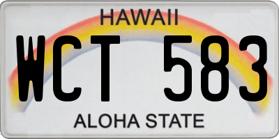 HI license plate WCT583
