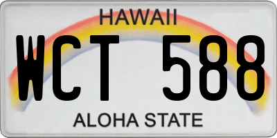 HI license plate WCT588