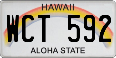 HI license plate WCT592