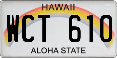 HI license plate WCT610