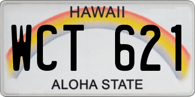HI license plate WCT621