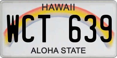 HI license plate WCT639