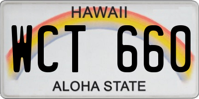 HI license plate WCT660