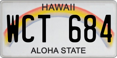 HI license plate WCT684
