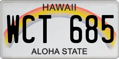 HI license plate WCT685