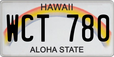 HI license plate WCT780