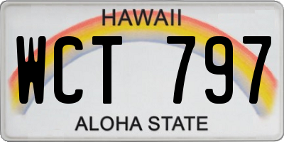 HI license plate WCT797