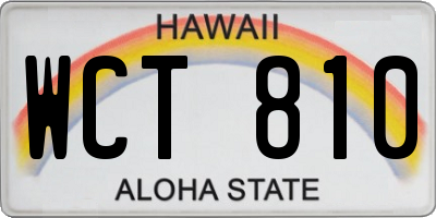 HI license plate WCT810