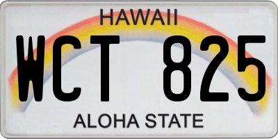 HI license plate WCT825