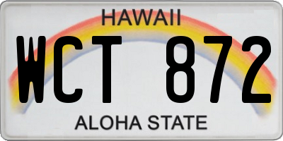 HI license plate WCT872