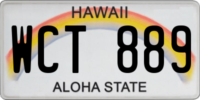 HI license plate WCT889