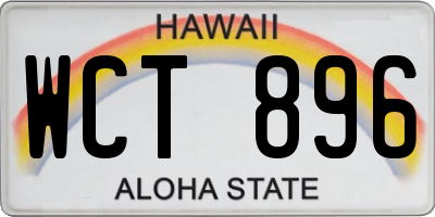 HI license plate WCT896