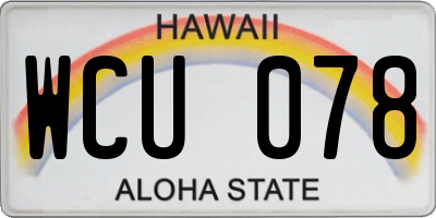 HI license plate WCU078