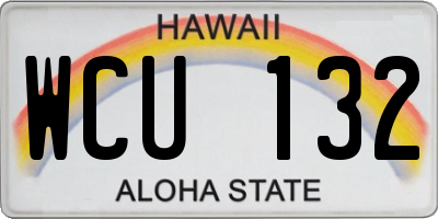 HI license plate WCU132