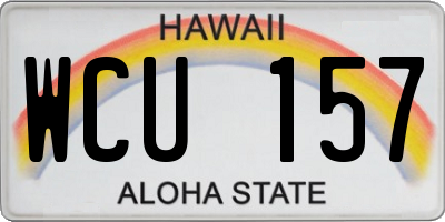 HI license plate WCU157