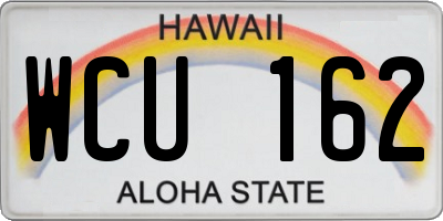 HI license plate WCU162