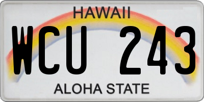 HI license plate WCU243