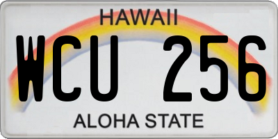 HI license plate WCU256
