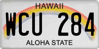 HI license plate WCU284