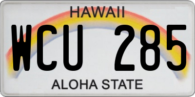 HI license plate WCU285