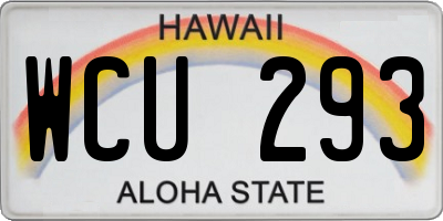 HI license plate WCU293