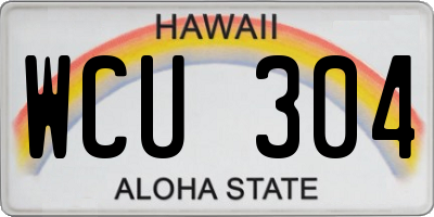 HI license plate WCU304