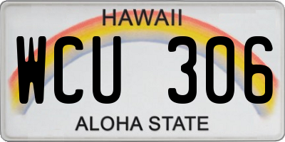 HI license plate WCU306