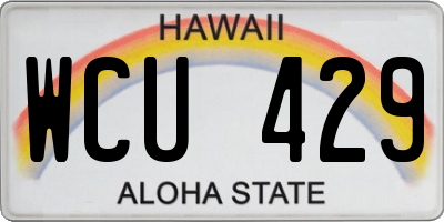 HI license plate WCU429