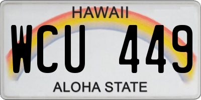 HI license plate WCU449