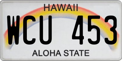 HI license plate WCU453