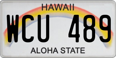 HI license plate WCU489