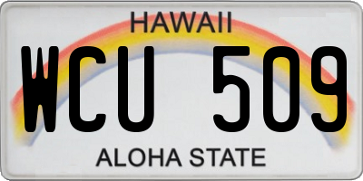 HI license plate WCU509