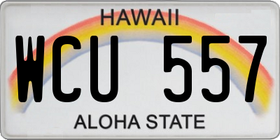 HI license plate WCU557