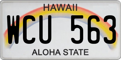 HI license plate WCU563