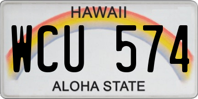 HI license plate WCU574