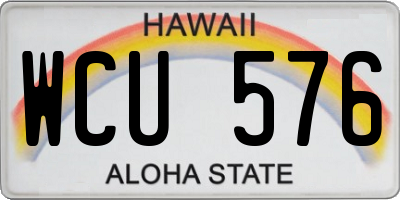 HI license plate WCU576