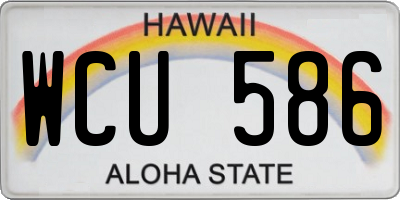 HI license plate WCU586