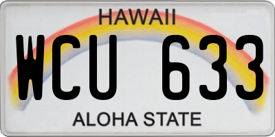 HI license plate WCU633