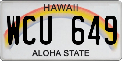 HI license plate WCU649