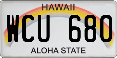 HI license plate WCU680