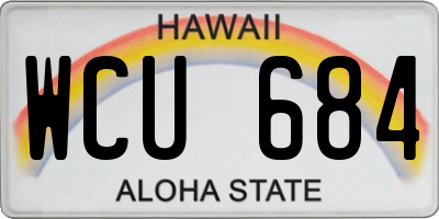 HI license plate WCU684
