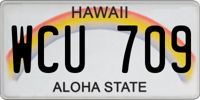 HI license plate WCU709