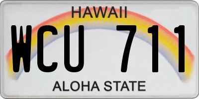 HI license plate WCU711