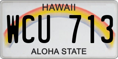 HI license plate WCU713